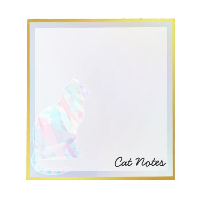 Cat Watercolor Rainbow Animal for Cat Lovers Notepad (Front)