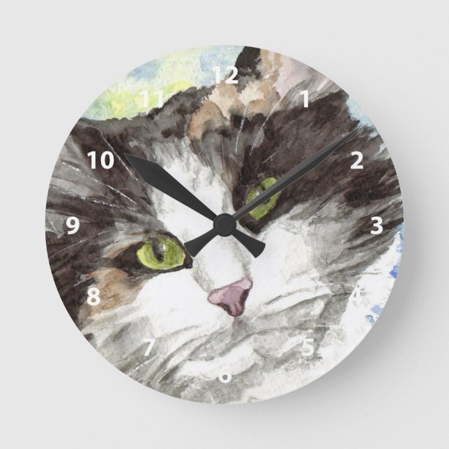 Cat watercolor Wall Clocks (Front)