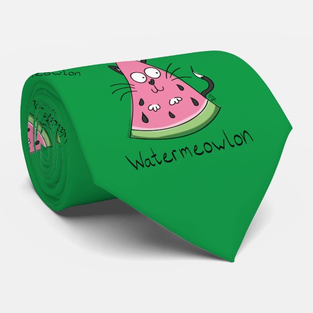 Cat Watermelon Cute Kid's Tie (Rolled)