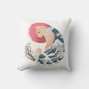 Cat Wave Silhouette Cushion