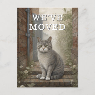 Cat We Have Moved Moving Announcement