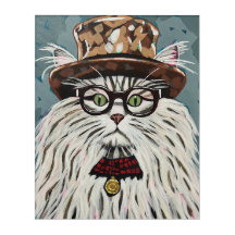 Cat wearing a hat and glasses