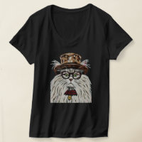 Cat wearing a hat and glasses