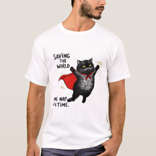 Cat wearing a superhero cape T-Shirt