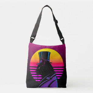 Cat Wearing a Tuxedo and a Hat Artwork Crossbody Bag