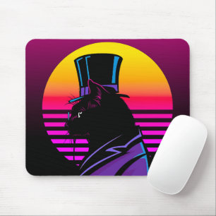 Cat Wearing a Tuxedo and a Hat Artwork Mouse Mat