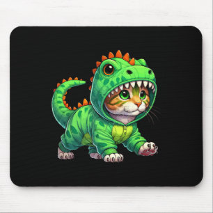 Cat Wearing Dinosaur Costume Halloween Cosplay T-r Mouse Mat