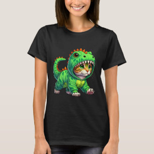 Cat Wearing Dinosaur Costume Halloween Cosplay T-r T-Shirt