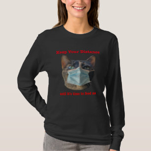Cat Wearing Face Mask Social Distancing T-Shirt
