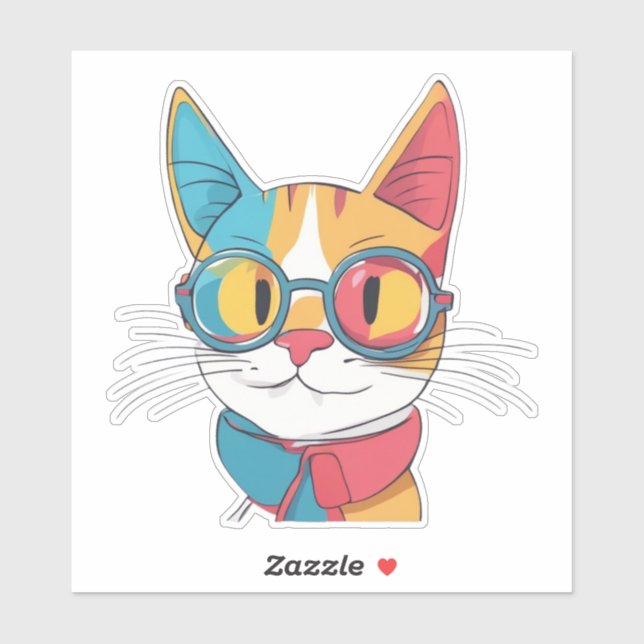 Cat Wearing Glasses Clipart-78198 (Sheet)