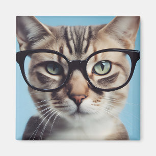 Cat Wearing Glasses Magnet