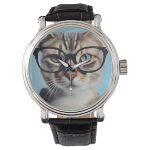 Cat Wearing Glasses Watch