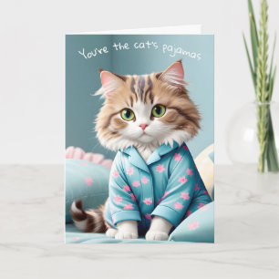 Cat Wearing Pyjamas Thank You Card