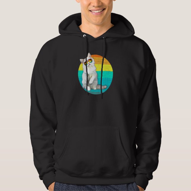 Cat Wearing Sunglasses Hoodie (Front)