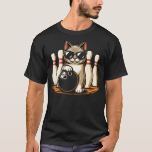 Cat Wearing Sunglasses Playing Bowling Cat T-Shirt