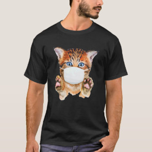 Cat Wearing Surgical Face Mask Kitten Lover Gift T-Shirt