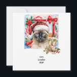 Cat wears Santa Hat for Christmas themed Party  Save The Date<br><div class="desc">Get ready to celebrate the season with our Santa Paws Holiday Party Invitation Card! Perfect for cat lovers, this festive invitation features an adorable cat donning a cheerful Santa hat, surrounded by delightful Christmas decorations. Each card is designed to set the mood for your holiday gathering, ensuring your guests feel...</div>
