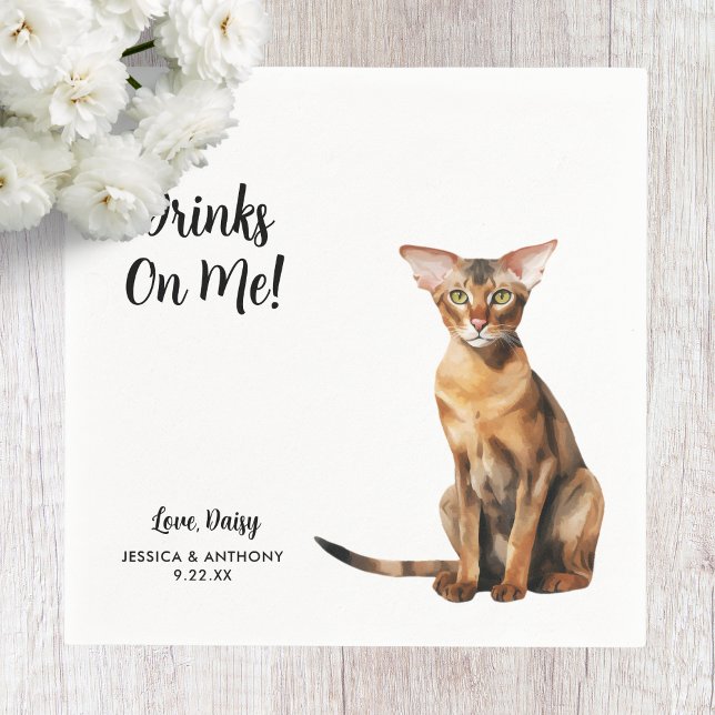Cat Wedding Cocktail Napkin (Creator Uploaded)