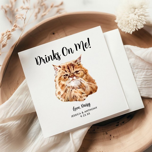 Cat Wedding Cocktail Napkins (Creator Uploaded)