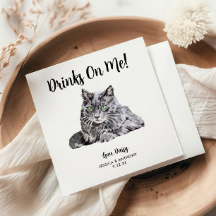 Cat Wedding Cocktail Napkins