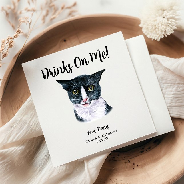 Cat Wedding Cocktail Napkins (Creator Uploaded)