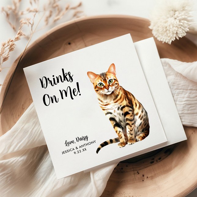 Cat Wedding Cocktail Napkins (Creator Uploaded)