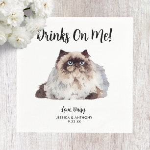 Cat Wedding Cocktail Napkins
