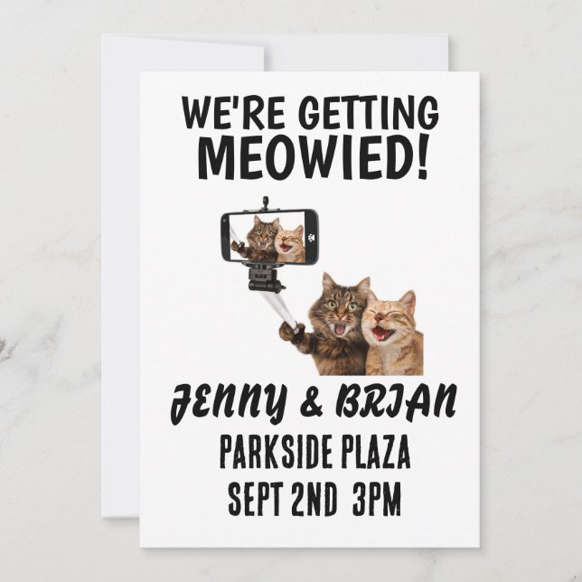 CAT WEDDING CUSTOM INVITATIONS  (Front)