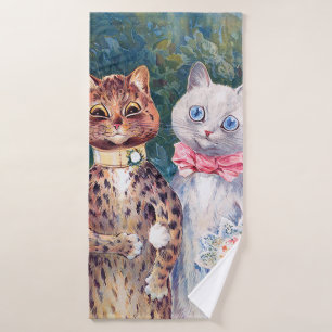 Cat Wedding, Marriage, Bride, Louis Wain Bath Towel