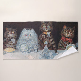 Cat Wedding, Marriage, Bride, Louis Wain Bath Towel