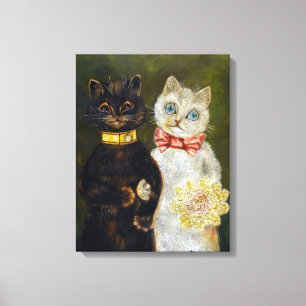 Cat Wedding, Marriage, Bride, Louis Wain Canvas Print