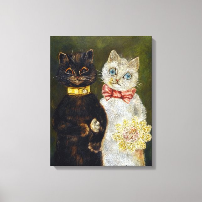 Cat Wedding, Marriage, Bride, Louis Wain Canvas Print (Front)