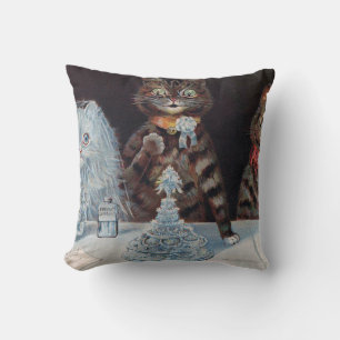 Cat Wedding, Marriage, Bride, Louis Wain Cushion
