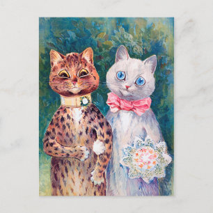 Cat Wedding, Marriage, Bride, Louis Wain Postcard