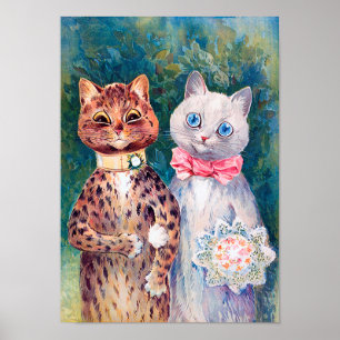 Cat Wedding, Marriage, Bride, Louis Wain Poster
