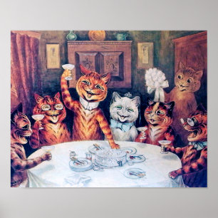 Cat Wedding, Marriage, Bride, Louis Wain Poster