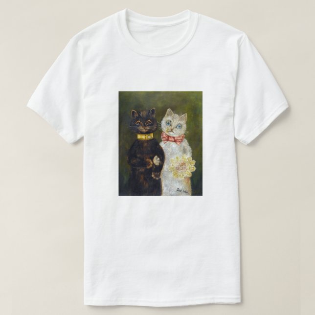 Cat Wedding, Marriage, Bride, Louis Wain T-Shirt (Design Front)