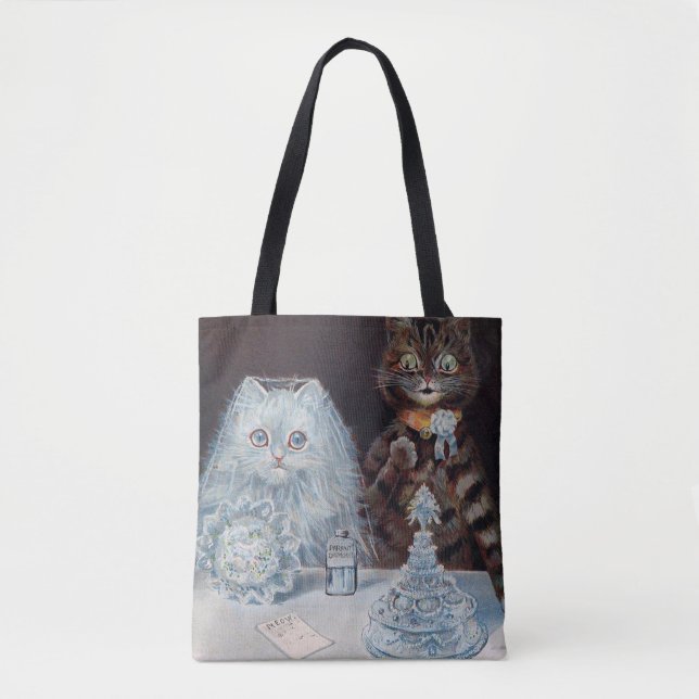 Cat Wedding, Marriage, Bride, Louis Wain Tote Bag (Front)