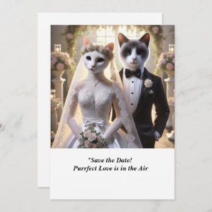 CAT WEDDING Save the Date invitation 