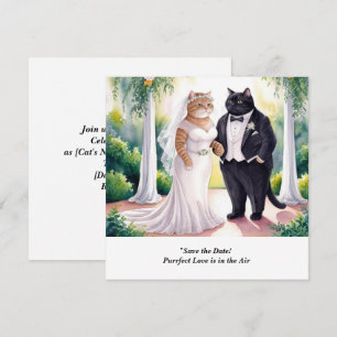 CAT WEDDING Save the Date invitation 