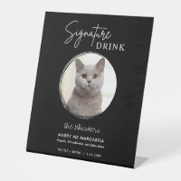 Cat Wedding Signature Drinks Cocktail Bar Pedestal