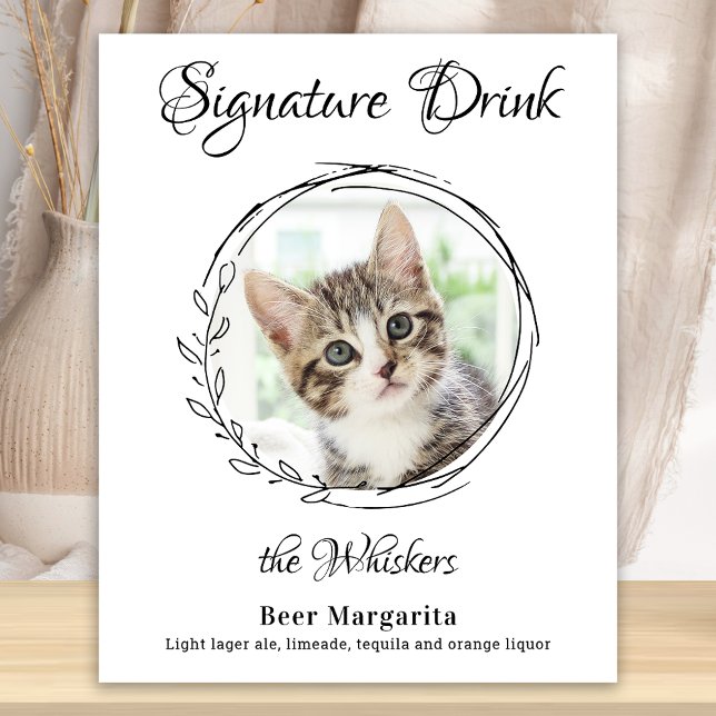Cat Wedding Signature Drinks Pet Photo Bar  Poster (Creator Uploaded)