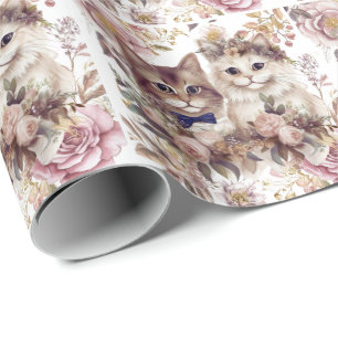 Cat Wedding with Bride and Groom  Wrapping Paper