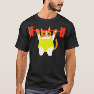 Cat Weight Lifting Funny Cat Lover Workout Gym T-Shirt