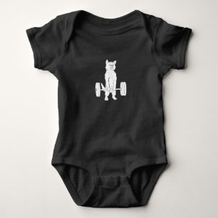 Cat Weightlifting And Gym Baby Bodysuit
