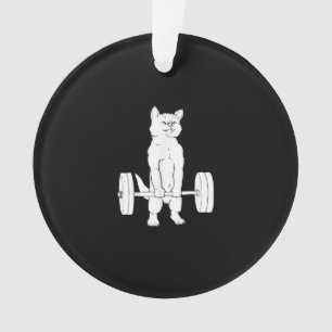Cat Weightlifting And Gym Ornament