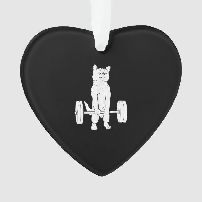 Cat Weightlifting And Gym Ornament (Front)