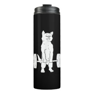 Cat Weightlifting And Gym Thermal Tumbler