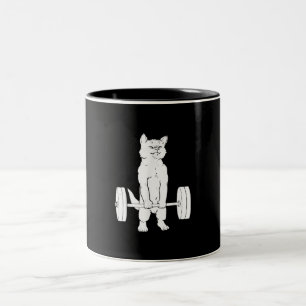 Cat Weightlifting And Gym Two-Tone Coffee Mug