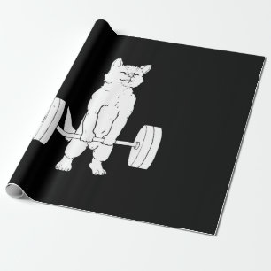 Cat Weightlifting And Gym Wrapping Paper